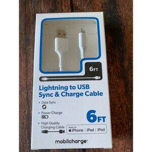 Lightning To USB Sync & Charge Cable 6FT For iPhone/iPad By Mobilcharge